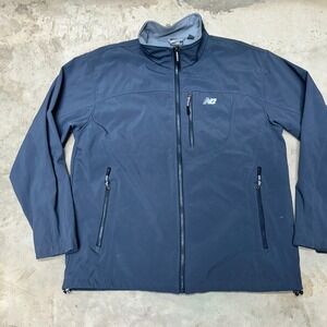 New Balance Men Gray Full Zip Lightweight Softshell Jacket Size L RN139003